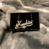 DOREMI Stainlesss Custom Name Necklaces Pendant Letters Necklace for Women Custom Chain Jewelry  Children Personalized Gold