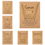 3Pcs/Set Cardboard Star Zodiac Sign Pendant Gold Color 12 Constellation Necklace Aries Cancer Leo Scorpio Necklace Jewelry Gifts