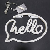 Hello Neon Light LED Wall Lights Store Greeting Signs Home Decor Night Lamp Party Wedding Window Shop Battery &amp; USB Powered