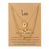 3Pcs/Set Cardboard Star Zodiac Sign Pendant Gold Color 12 Constellation Necklace Aries Cancer Leo Scorpio Necklace Jewelry Gifts