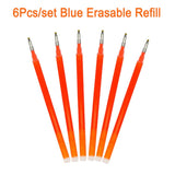 8Pcs/Set Erasable Gel Pen 0.7mm 0.5mm Bullet Tip Blue Black Red Ink Refill Rods 8 Color Writing Drawing Painting Washable Handle
